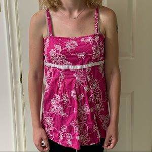 🌷3 for$25🌷Vanity, US L (Fits like US S), Pink & White Embroidery Camisole